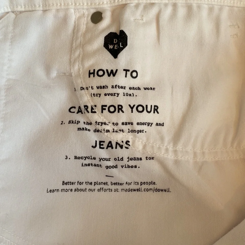 Madewell NWT pure white high rise 10” skinny jeans size 35 regular 28” inseam - Picture 9 of 12